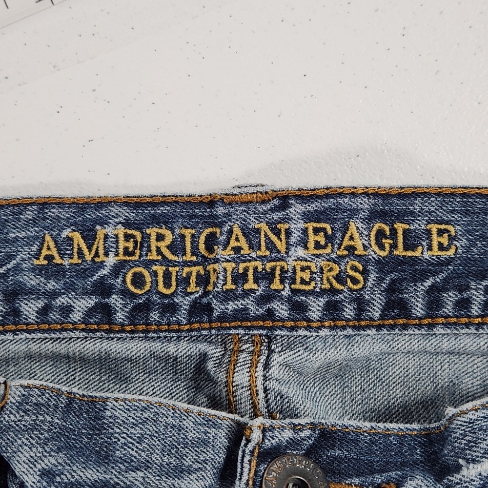 American‎ Eagle Relaxed Straight Jeans Mens 36x30 Medium Wash Blue Cotton Denim - Picture 7 of 10